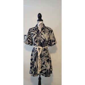 Live 4 Truth Midi Dress Women's Small Navy Blue Boho Tropical NEW